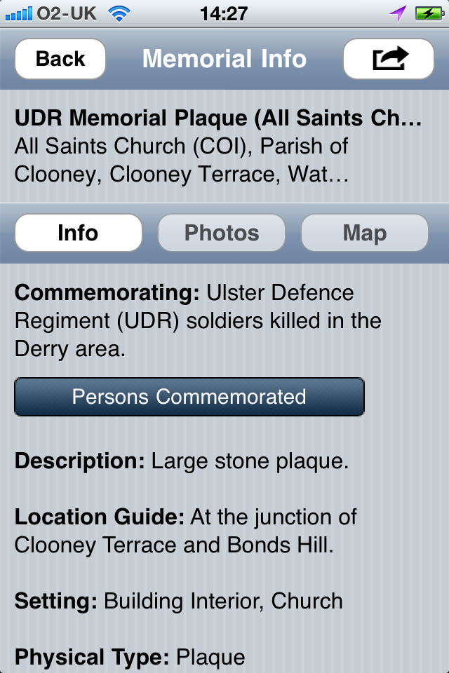 Image of Memorials - Northern Ireland Conflict for iPhone
